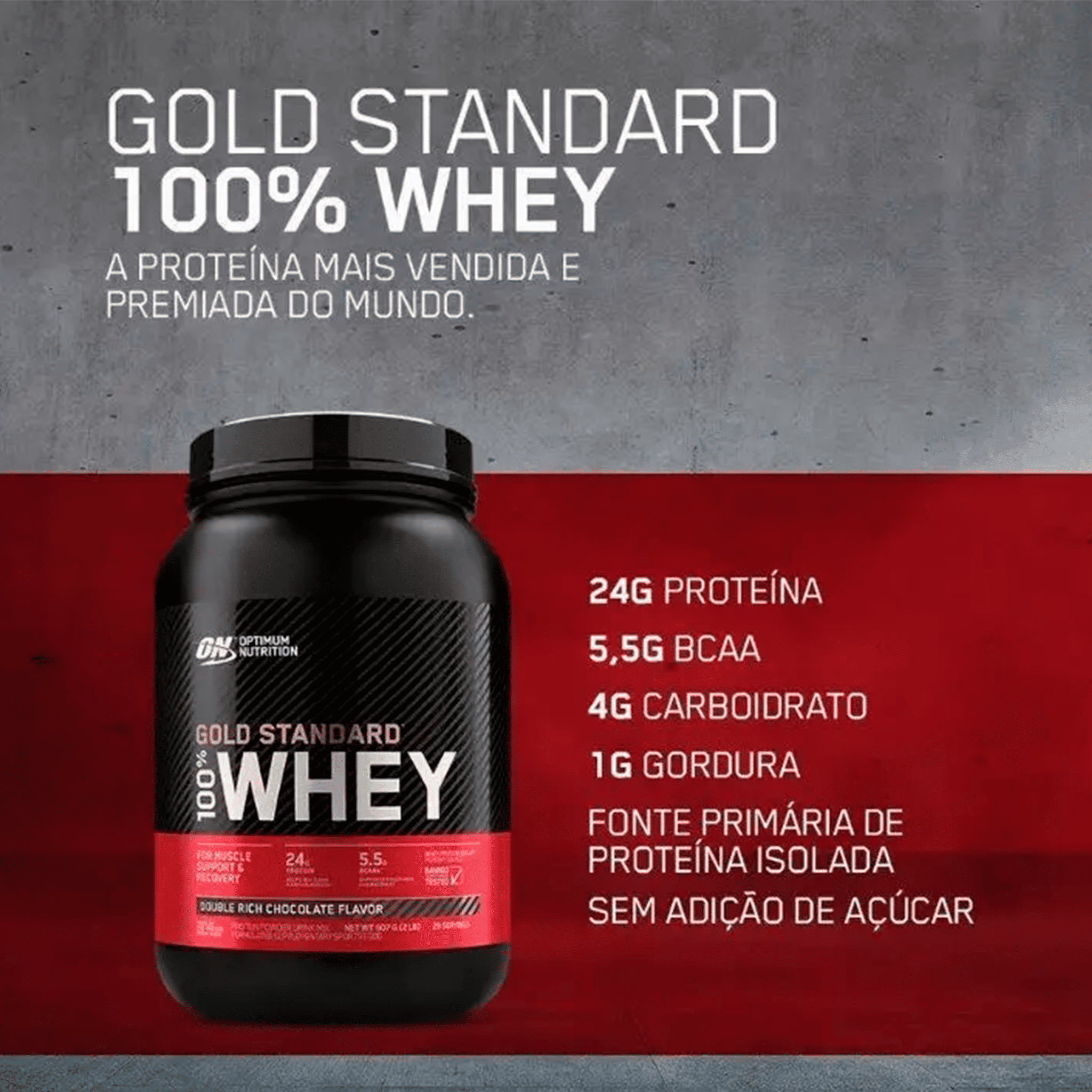 Whey Gold Standard Optimum Nutrition, 907 g, sabor a helado de vainilla