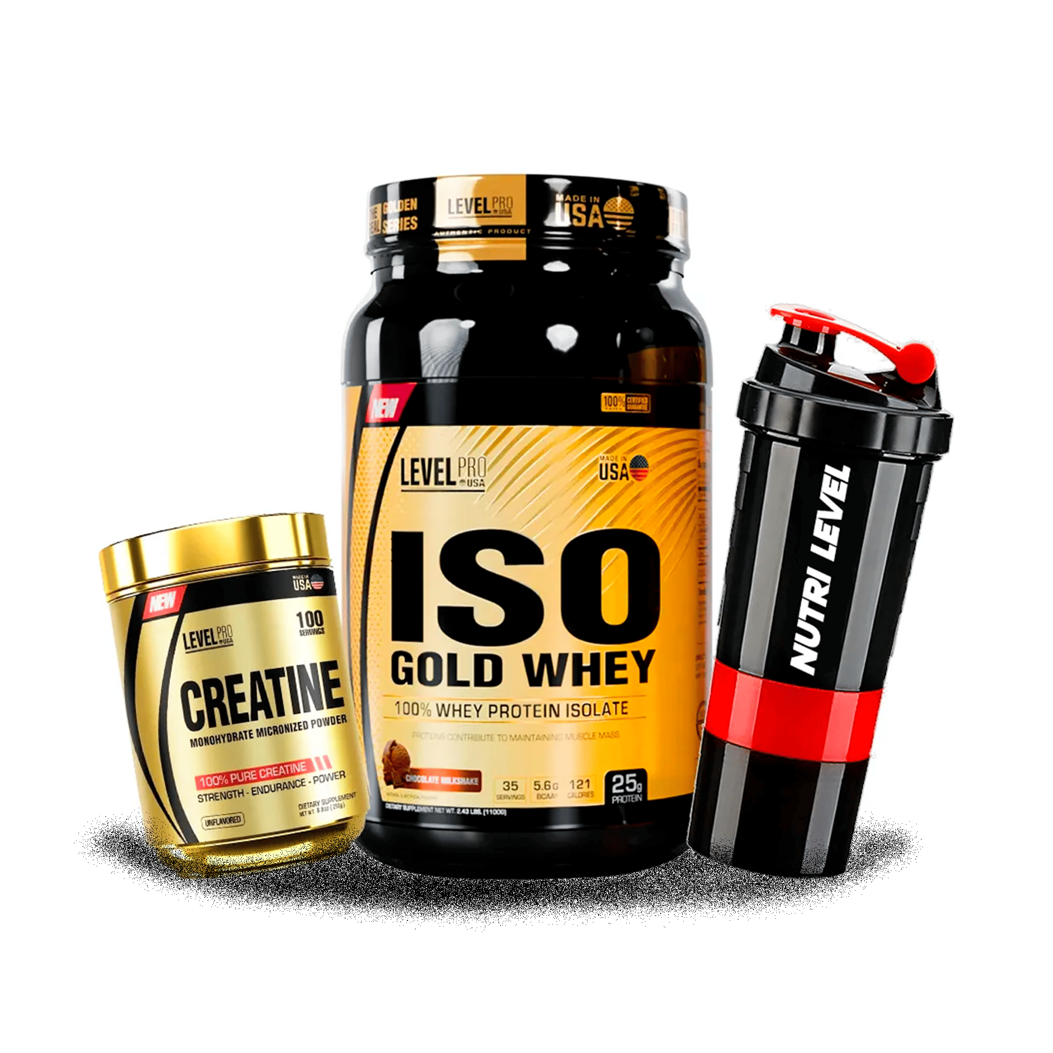 Pack Iso Gold Whey 2.4 Lb + Creatina 250 Gr / Level Pro